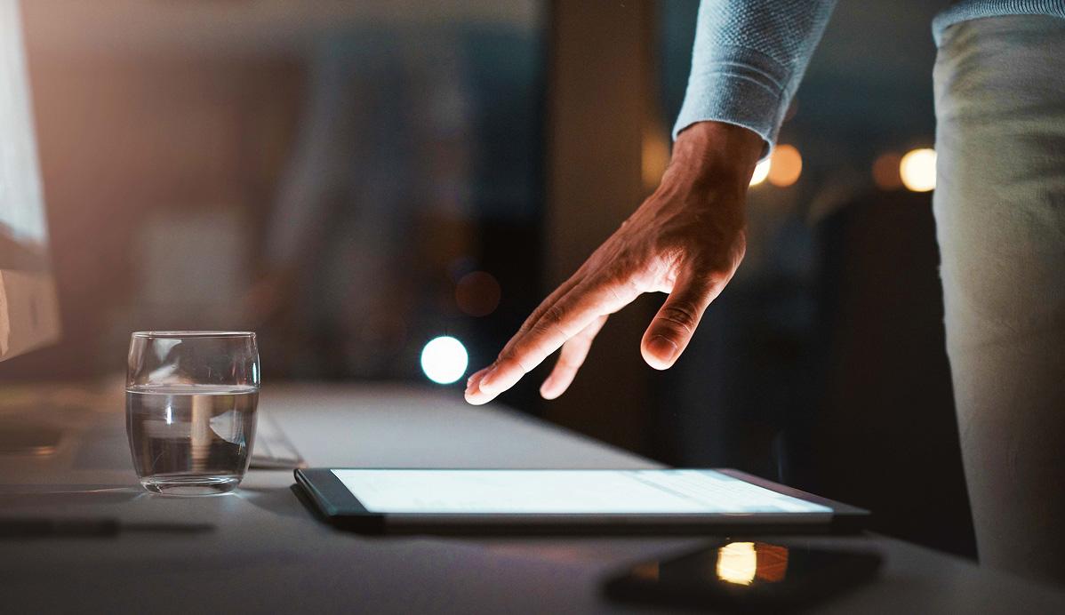 A tablet device on a desk